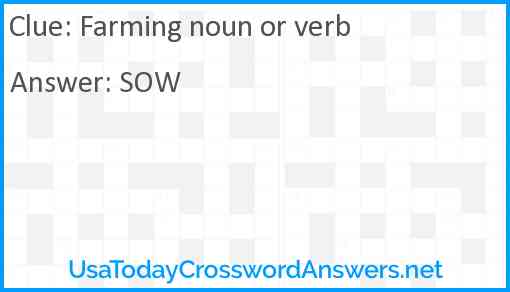 Farming noun or verb Answer