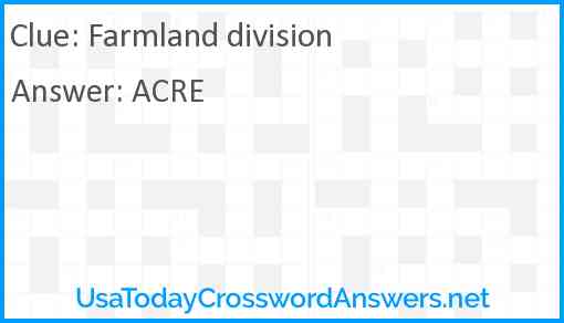 Farmland division Answer
