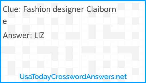 Fashion designer Claiborne Answer
