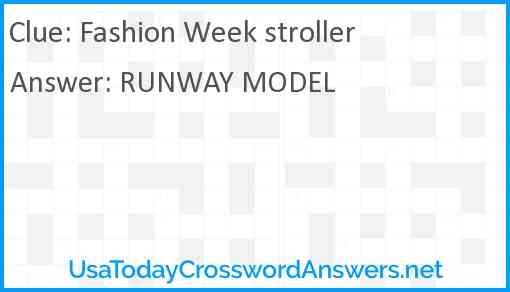 Fashion Week stroller Answer