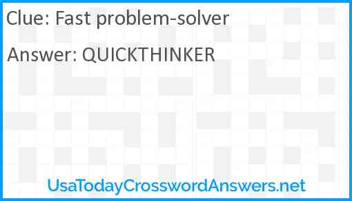 Fast problem-solver Answer