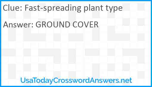 Fast-spreading plant type Answer