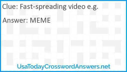 Fast-spreading video e.g. Answer