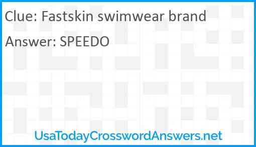 Fastskin swimwear brand Answer