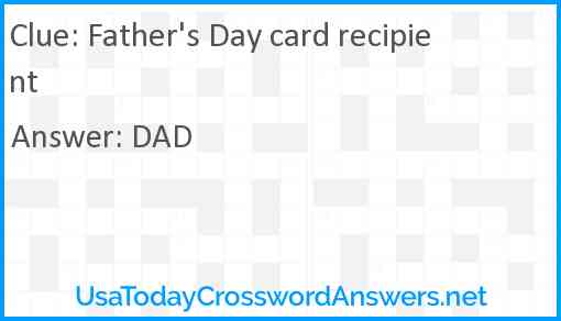 Father's Day card recipient Answer