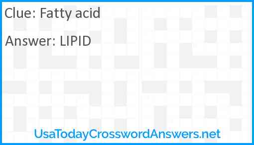 Fatty acid Answer