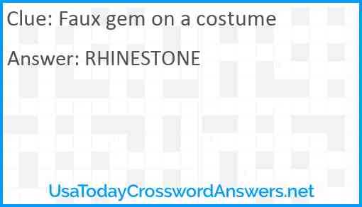 Faux gem on a costume Answer