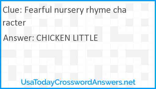 Fearful nursery rhyme character Answer