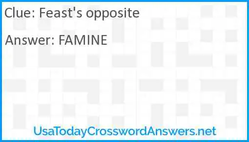 Feast's opposite Answer