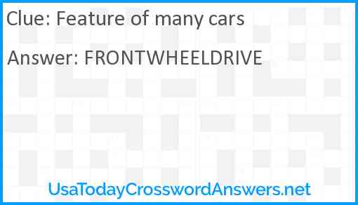 Feature of many cars Answer
