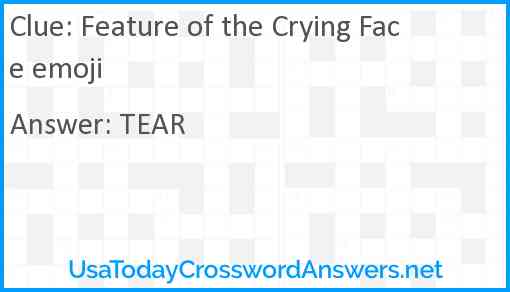 Feature of the Crying Face emoji Answer