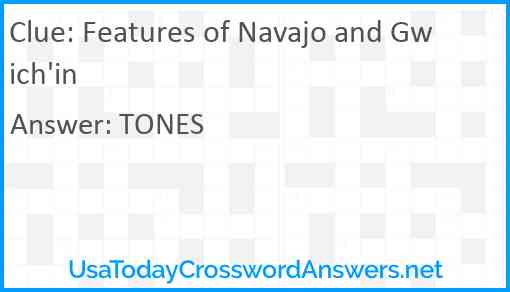 Features of Navajo and Gwich'in Answer