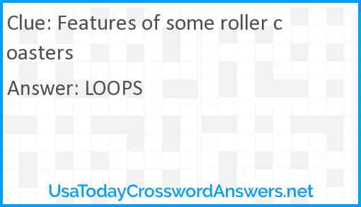 Features of some roller coasters Answer