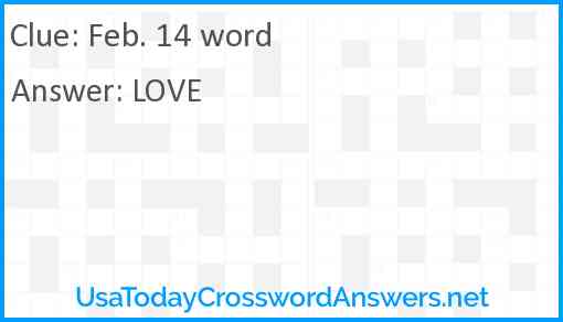 Feb. 14 word Answer