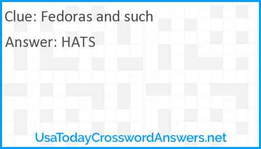 Fedoras and such Answer