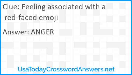 Feeling associated with a red-faced emoji Answer