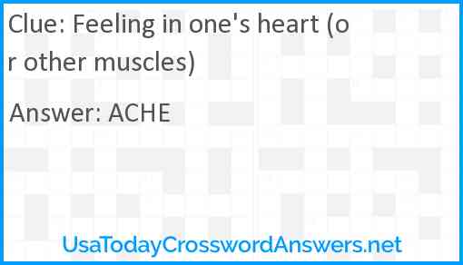 Feeling in one's heart (or other muscles) Answer