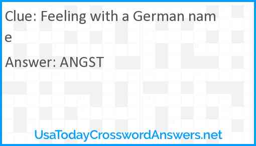 Feeling with a German name Answer