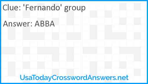 'Fernando' group Answer