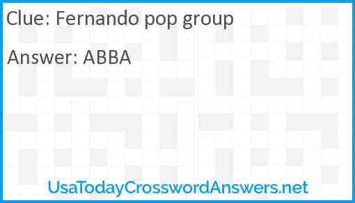 Fernando pop group Answer