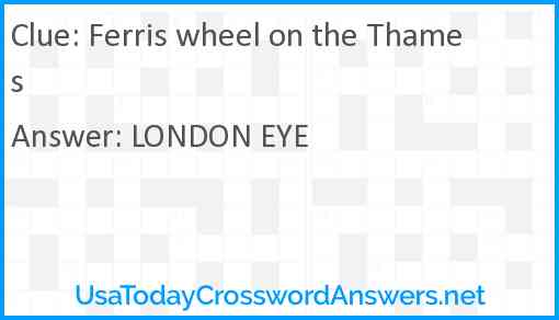 Ferris wheel on the Thames Answer