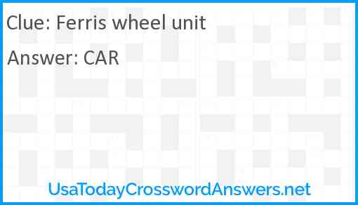 Ferris wheel unit Answer