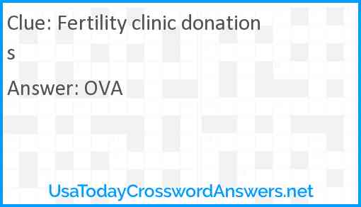 Fertility clinic donations Answer