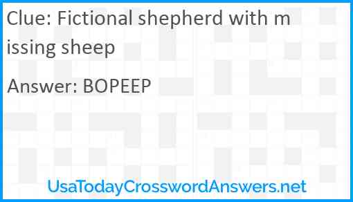 Fictional shepherd with missing sheep Answer