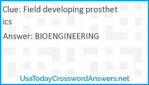 Field developing prosthetics Answer
