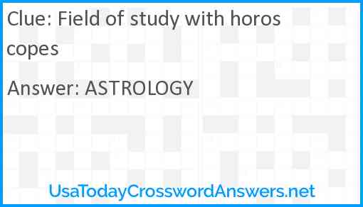 Field of study with horoscopes Answer