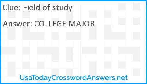 Field of study Answer