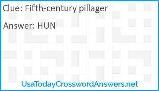 Fifth-century pillager Answer