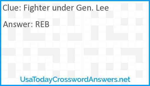 Fighter under Gen. Lee Answer