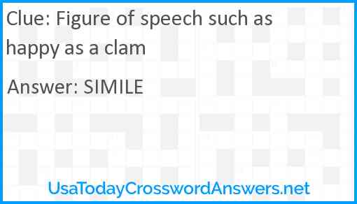 Figure of speech such as happy as a clam Answer