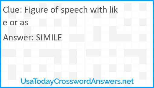 Figure of speech with like or as Answer
