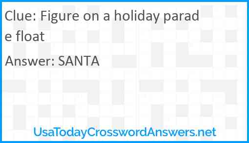 Figure on a holiday parade float Answer