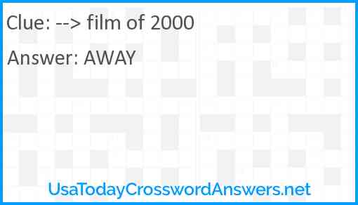 --> film of 2000 Answer