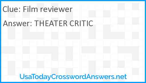 movie reviewer crossword