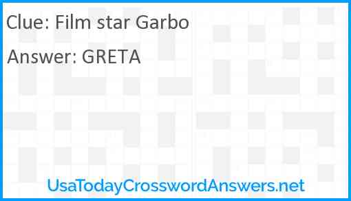 Film star Garbo Answer