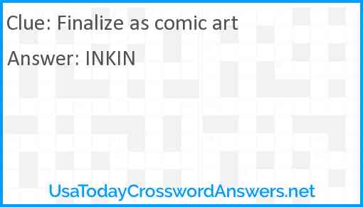 Finalize as comic art Answer
