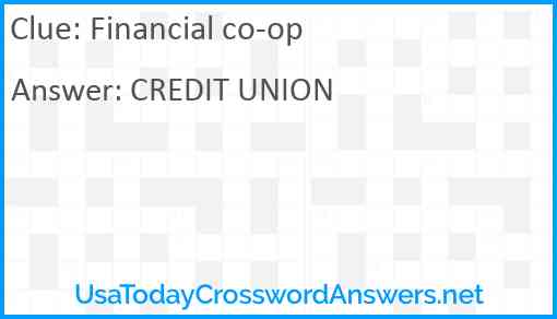 Financial co-op Answer