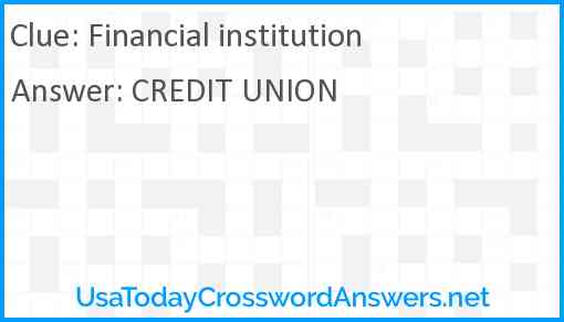 Financial institution Answer