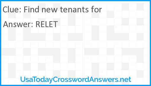 Find new tenants for Answer