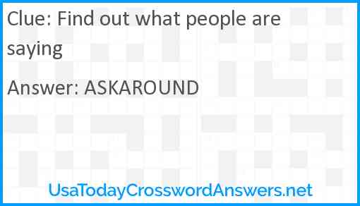 Find out what people are saying Answer