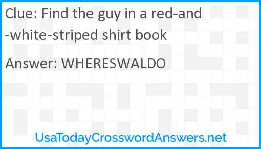 Find the guy in a red-and-white-striped shirt book Answer