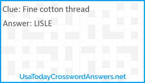 Fine cotton thread Answer