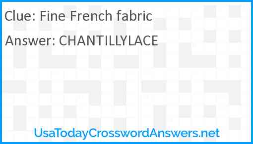 Fine French fabric Answer