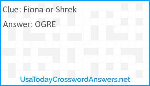 Fiona or Shrek Answer