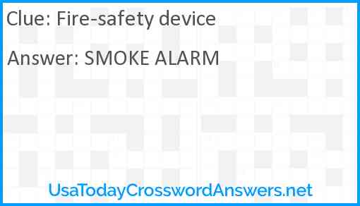 Fire-safety device Answer