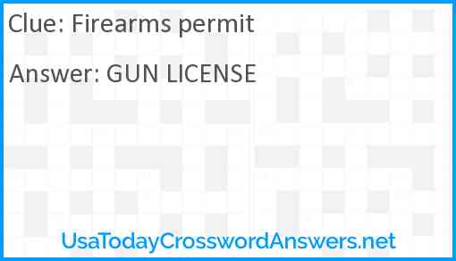 Firearms permit Answer